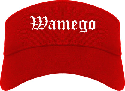 Wamego Kansas KS Old English Mens Visor Cap Hat Red