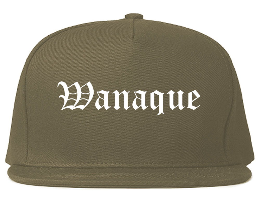 Wanaque New Jersey NJ Old English Mens Snapback Hat Grey