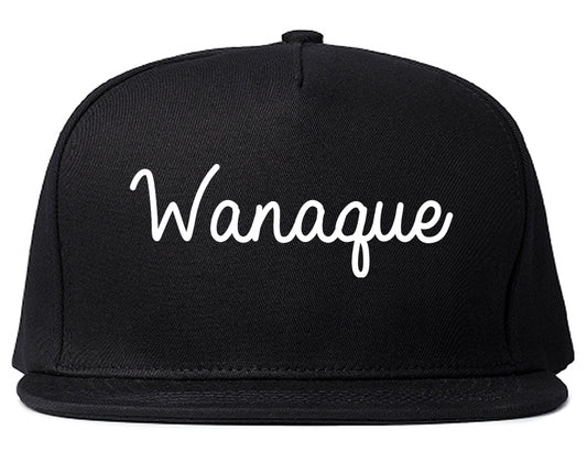 Wanaque New Jersey NJ Script Mens Snapback Hat Black