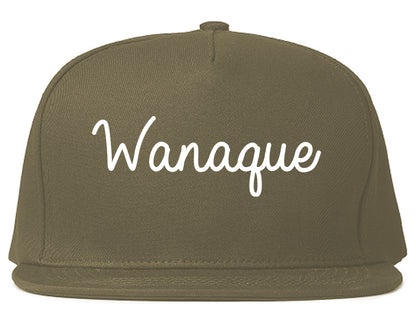 Wanaque New Jersey NJ Script Mens Snapback Hat Grey