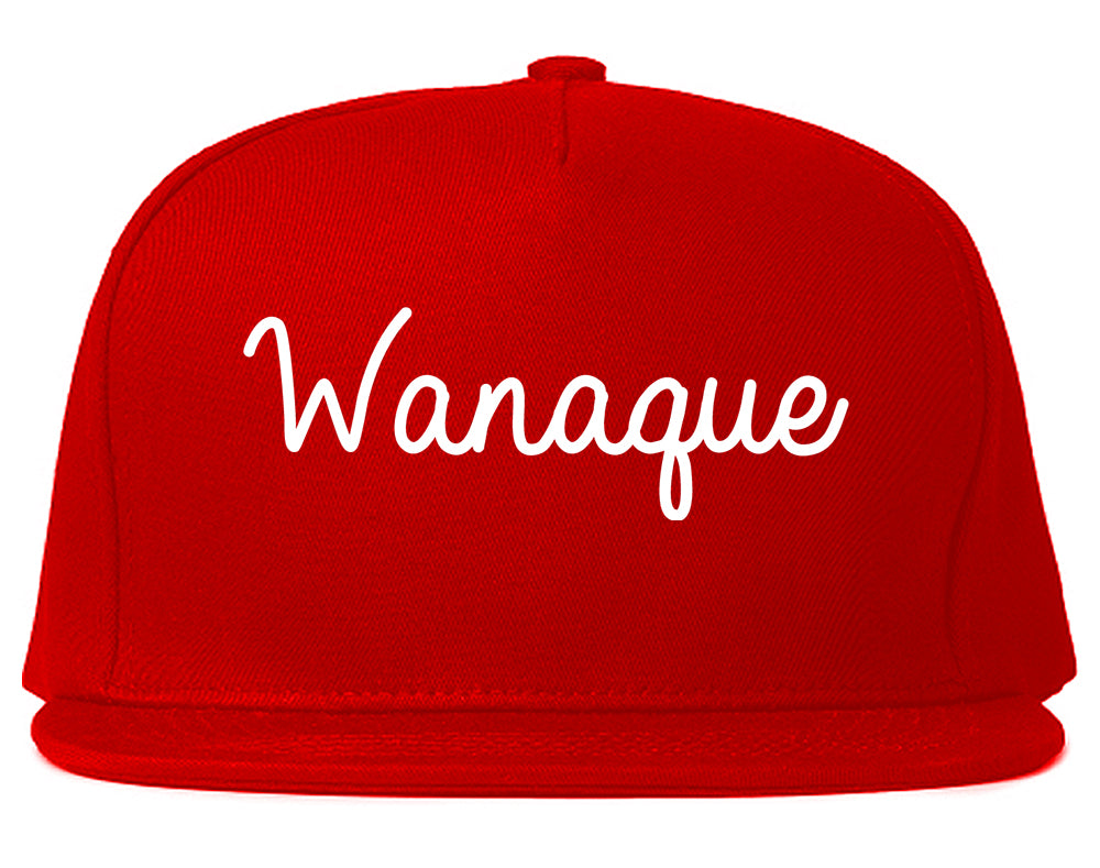 Wanaque New Jersey NJ Script Mens Snapback Hat Red