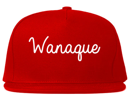Wanaque New Jersey NJ Script Mens Snapback Hat Red
