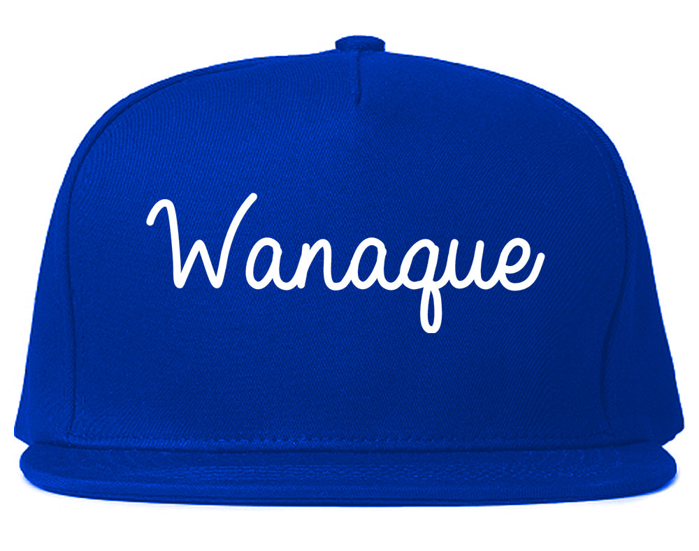 Wanaque New Jersey NJ Script Mens Snapback Hat Royal Blue