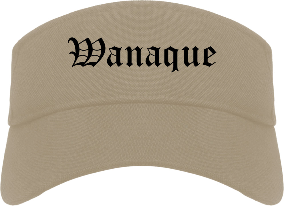 Wanaque New Jersey NJ Old English Mens Visor Cap Hat Khaki