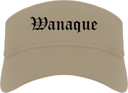 Wanaque New Jersey NJ Old English Mens Visor Cap Hat Khaki