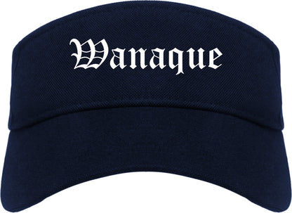 Wanaque New Jersey NJ Old English Mens Visor Cap Hat Navy Blue