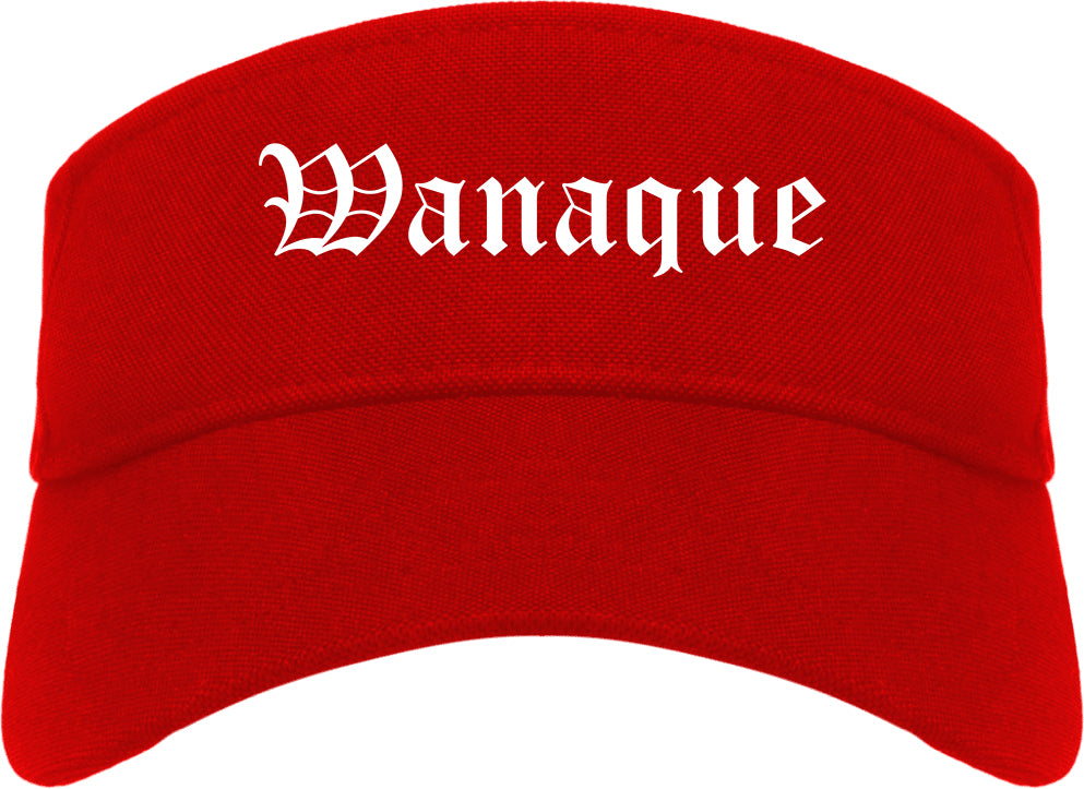 Wanaque New Jersey NJ Old English Mens Visor Cap Hat Red