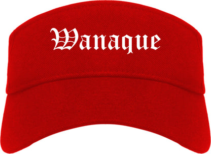 Wanaque New Jersey NJ Old English Mens Visor Cap Hat Red
