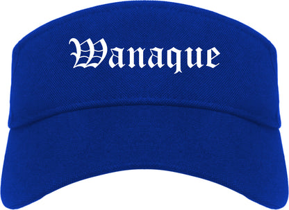 Wanaque New Jersey NJ Old English Mens Visor Cap Hat Royal Blue