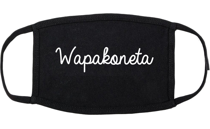 Wapakoneta Ohio OH Script Cotton Face Mask Black