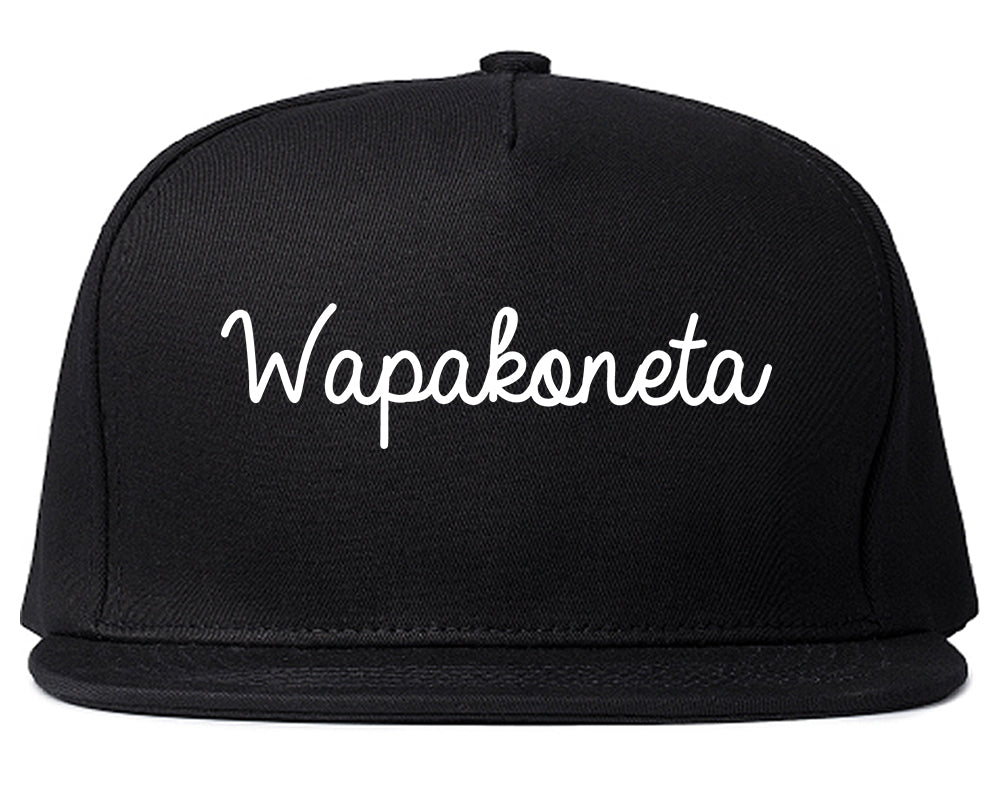 Wapakoneta Ohio OH Script Mens Snapback Hat Black