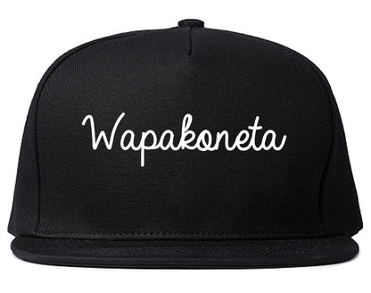 Wapakoneta Ohio OH Script Mens Snapback Hat Black