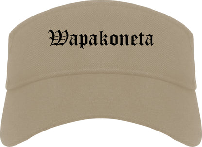 Wapakoneta Ohio OH Old English Mens Visor Cap Hat Khaki