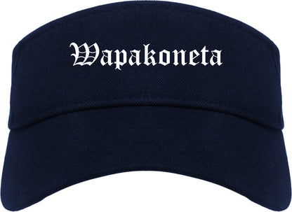 Wapakoneta Ohio OH Old English Mens Visor Cap Hat Navy Blue