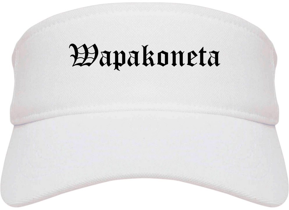 Wapakoneta Ohio OH Old English Mens Visor Cap Hat White