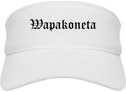 Wapakoneta Ohio OH Old English Mens Visor Cap Hat White