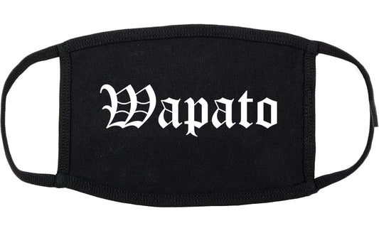 Wapato Washington WA Old English Cotton Face Mask Black