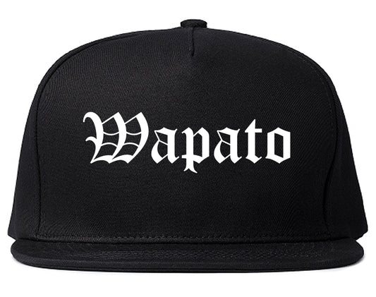 Wapato Washington WA Old English Mens Snapback Hat Black