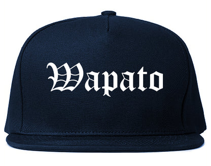 Wapato Washington WA Old English Mens Snapback Hat Navy Blue