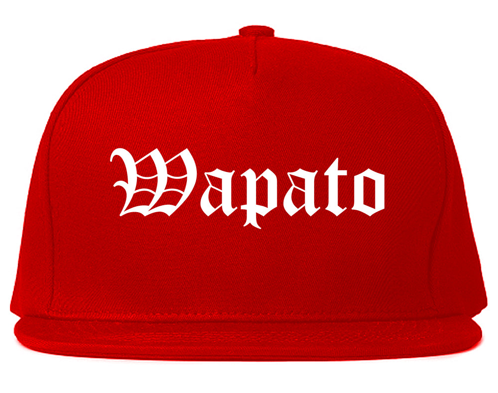 Wapato Washington WA Old English Mens Snapback Hat Red