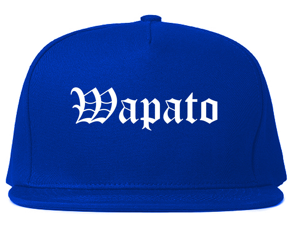 Wapato Washington WA Old English Mens Snapback Hat Royal Blue