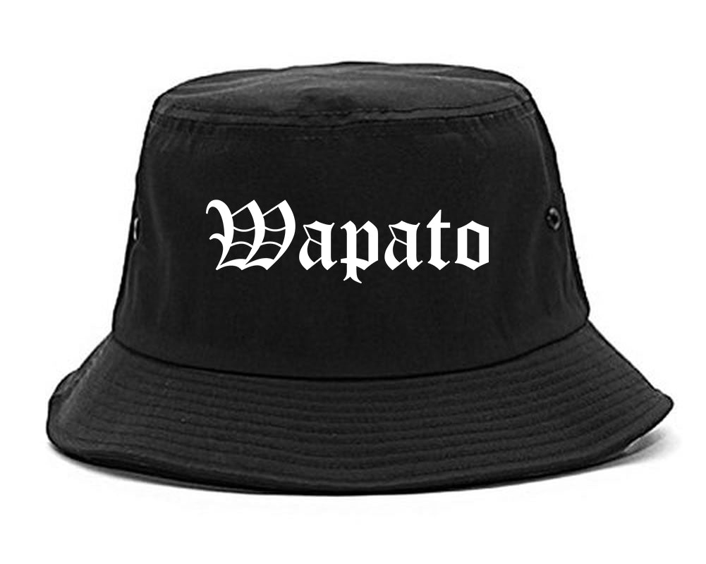 Wapato Washington WA Old English Mens Bucket Hat Black