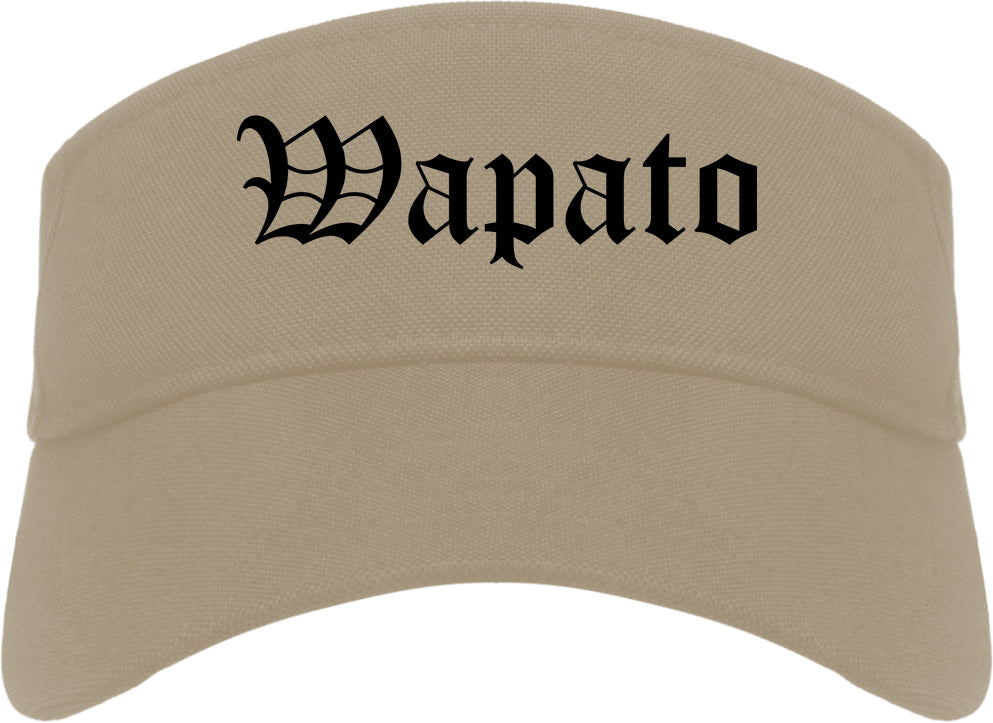 Wapato Washington WA Old English Mens Visor Cap Hat Khaki