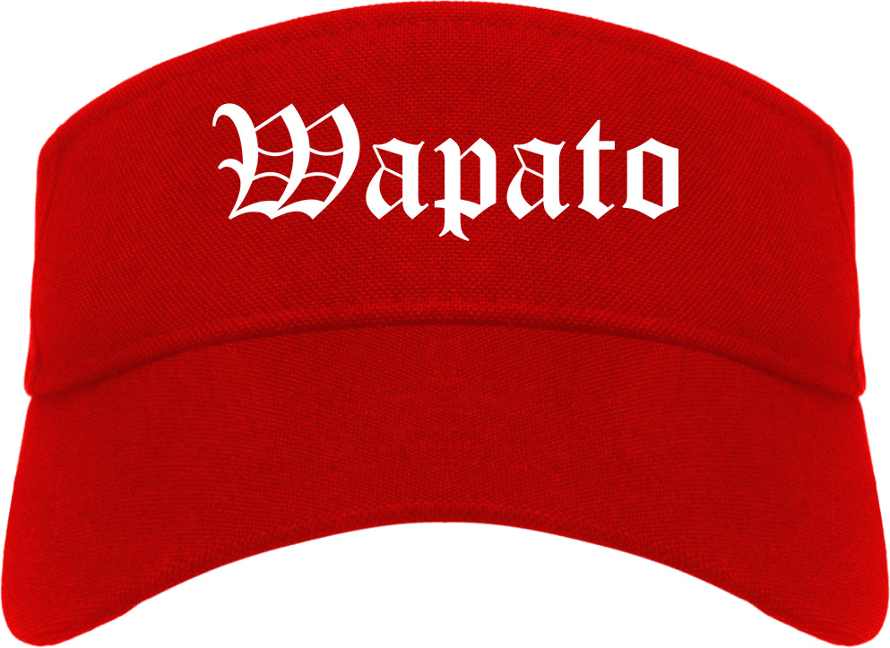 Wapato Washington WA Old English Mens Visor Cap Hat Red