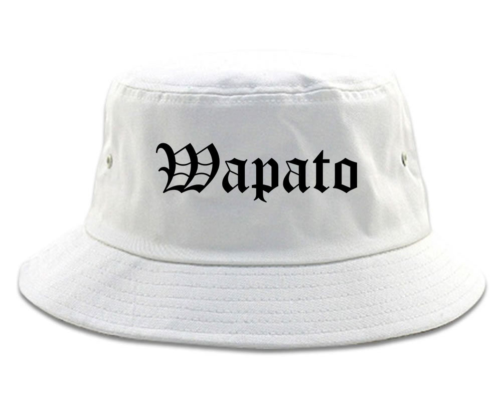 Wapato Washington WA Old English Mens Bucket Hat White