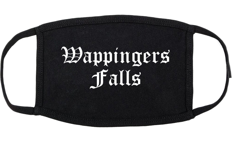 Wappingers Falls New York NY Old English Cotton Face Mask Black