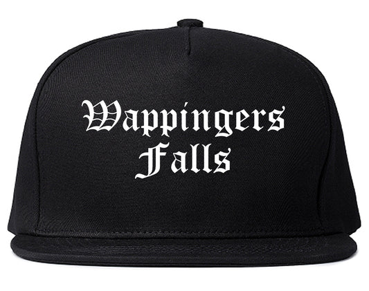 Wappingers Falls New York NY Old English Mens Snapback Hat Black