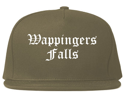 Wappingers Falls New York NY Old English Mens Snapback Hat Grey