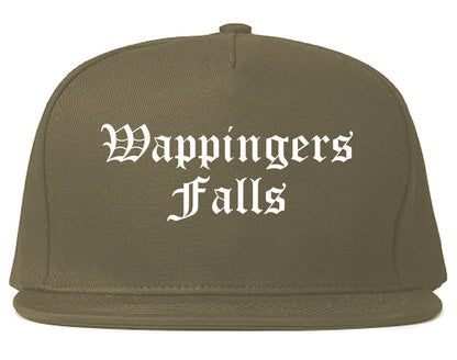 Wappingers Falls New York NY Old English Mens Snapback Hat Grey
