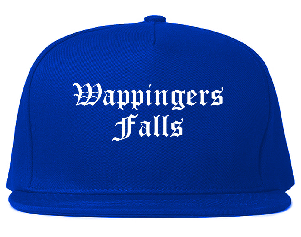 Wappingers Falls New York NY Old English Mens Snapback Hat Royal Blue