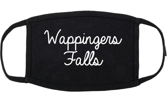Wappingers Falls New York NY Script Cotton Face Mask Black
