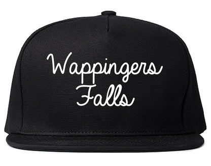 Wappingers Falls New York NY Script Mens Snapback Hat Black