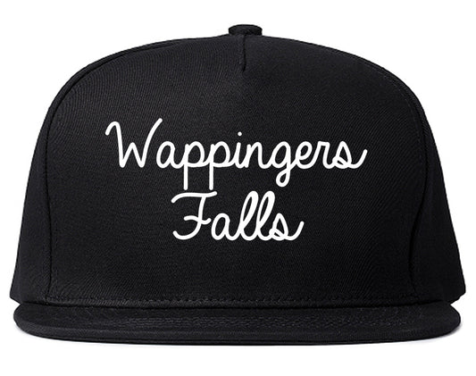 Wappingers Falls New York NY Script Mens Snapback Hat Black