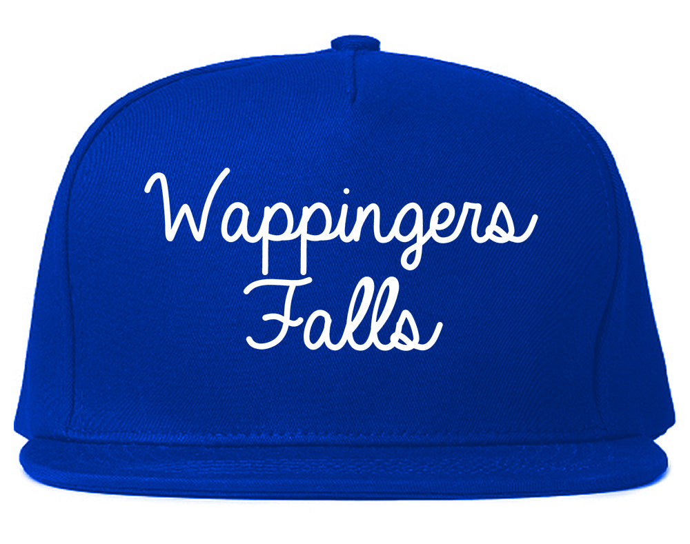 Wappingers Falls New York NY Script Mens Snapback Hat Royal Blue