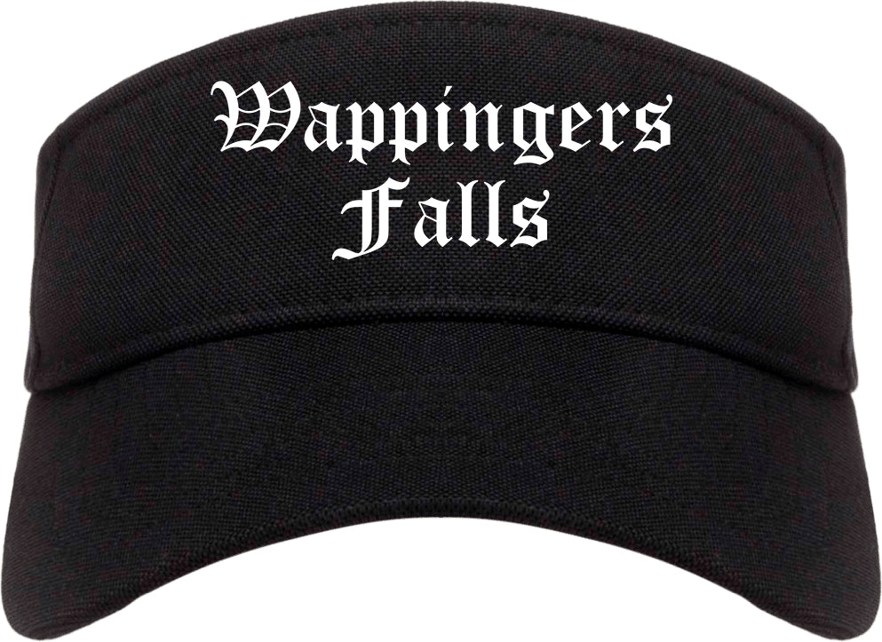 Wappingers Falls New York NY Old English Mens Visor Cap Hat Black