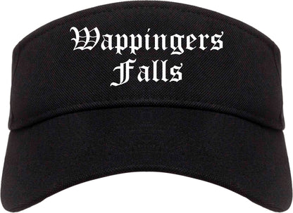 Wappingers Falls New York NY Old English Mens Visor Cap Hat Black