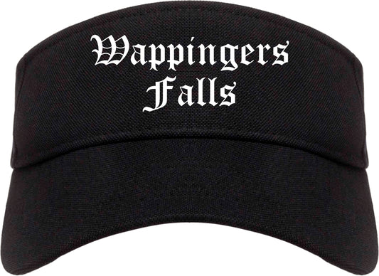 Wappingers Falls New York NY Old English Mens Visor Cap Hat Black