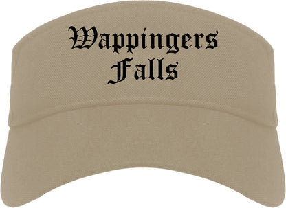 Wappingers Falls New York NY Old English Mens Visor Cap Hat Khaki