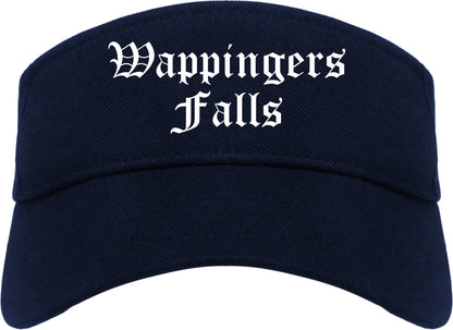 Wappingers Falls New York NY Old English Mens Visor Cap Hat Navy Blue