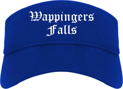 Wappingers Falls New York NY Old English Mens Visor Cap Hat Royal Blue