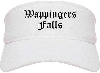 Wappingers Falls New York NY Old English Mens Visor Cap Hat White