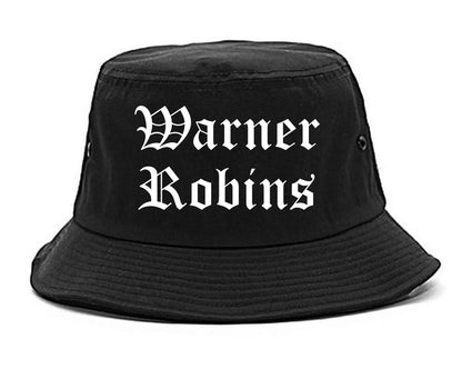 Warner Robins Georgia GA Old English Mens Bucket Hat Black