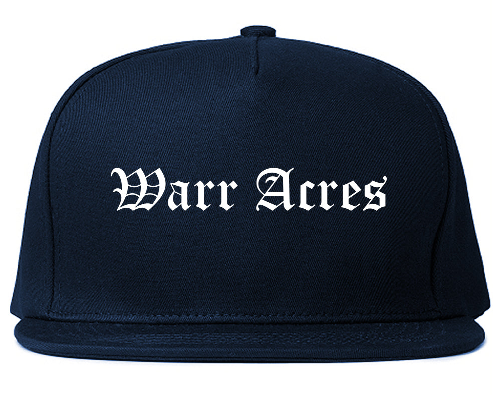 Warr Acres Oklahoma OK Old English Mens Snapback Hat Navy Blue
