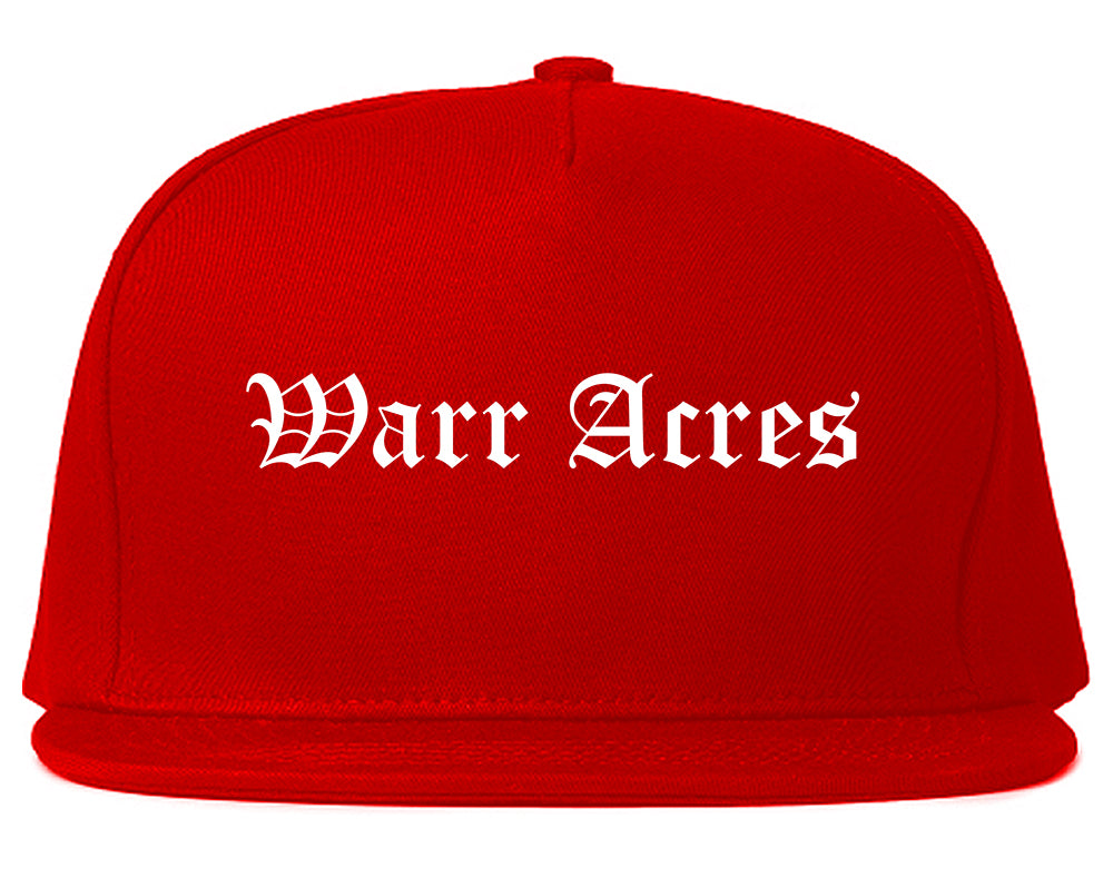 Warr Acres Oklahoma OK Old English Mens Snapback Hat Red