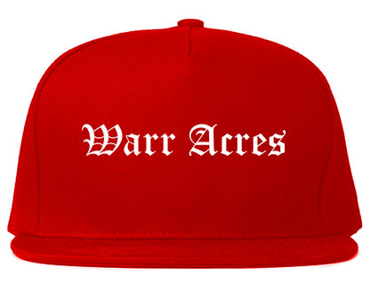 Warr Acres Oklahoma OK Old English Mens Snapback Hat Red