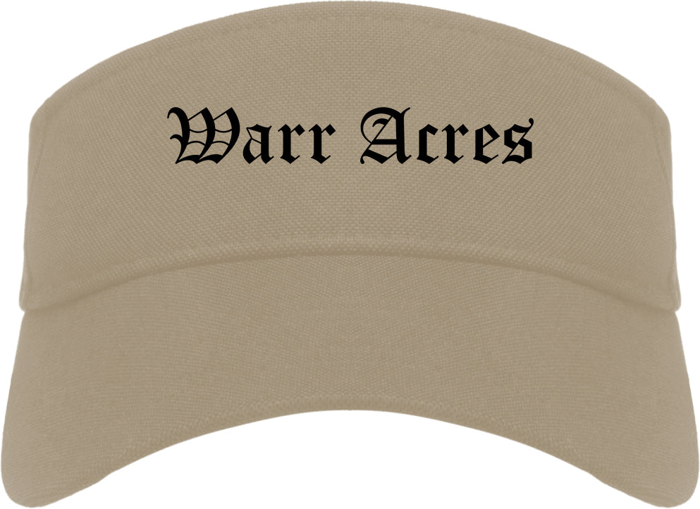 Warr Acres Oklahoma OK Old English Mens Visor Cap Hat Khaki
